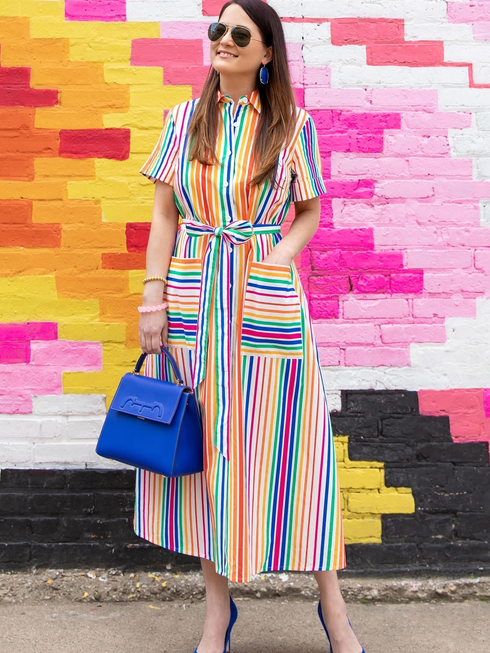 Christopher John Rogers X Target Rainbow Striped Shirt Dress Size 0